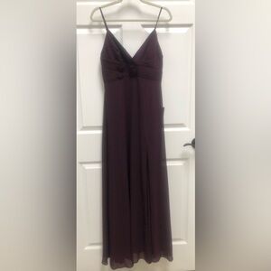 - Lulus upscale perfection plum chiffon pleated maxi dress NWT size M